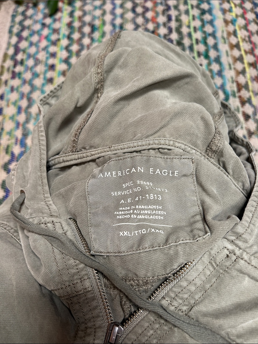 American Eagle Outfitters Olive Green Utility Jacket with Hood - Picture 5 of 5